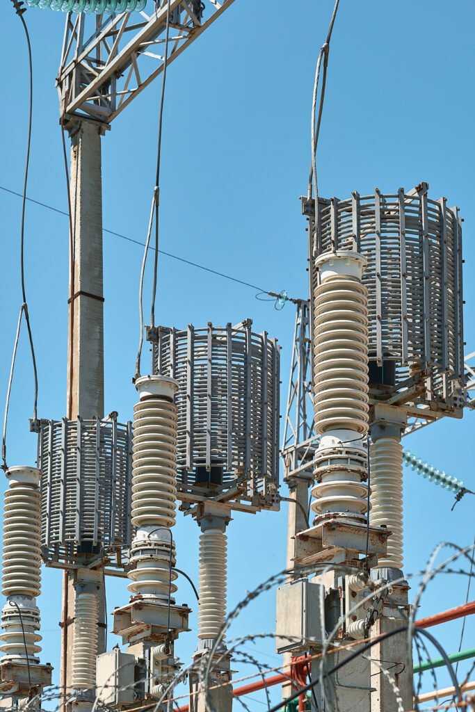 High voltage electrical transformers in an electricity distribut